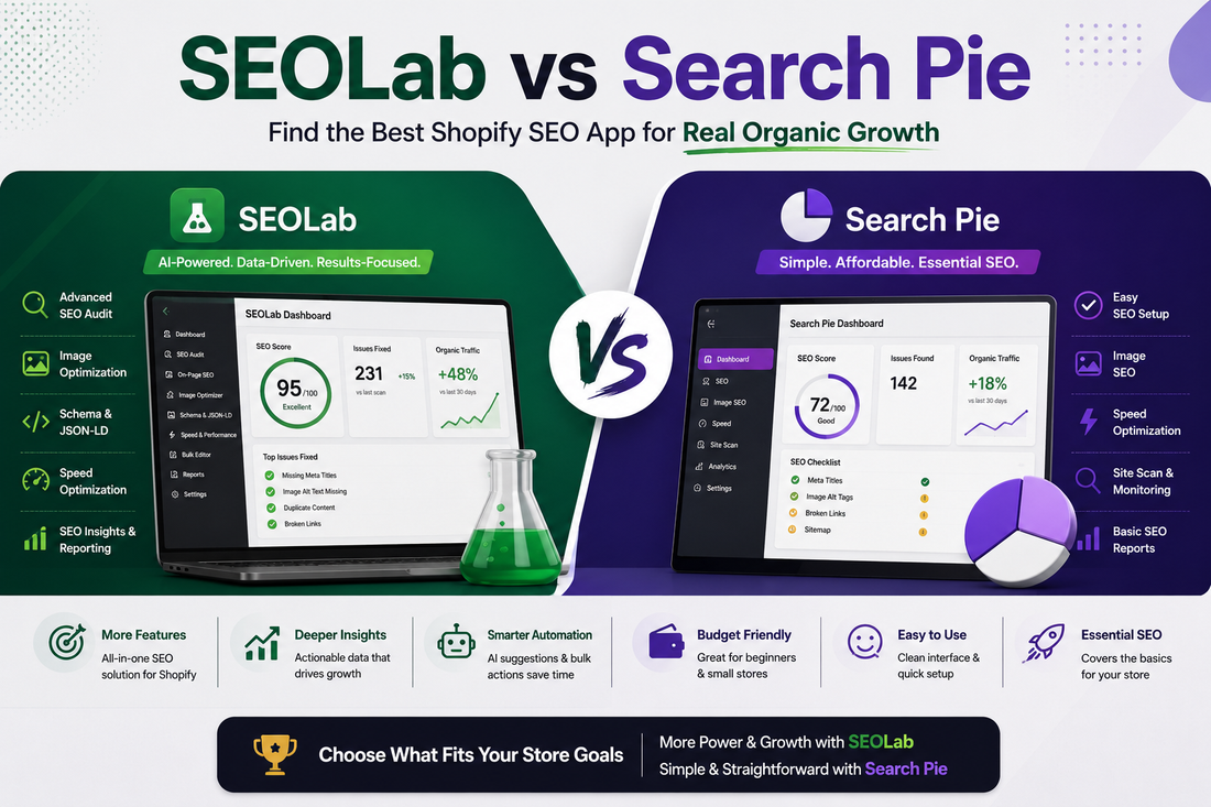 SEOLab vs SearchPie: Which Shopify SEO App Is Actually Right for Your Store in 2026?