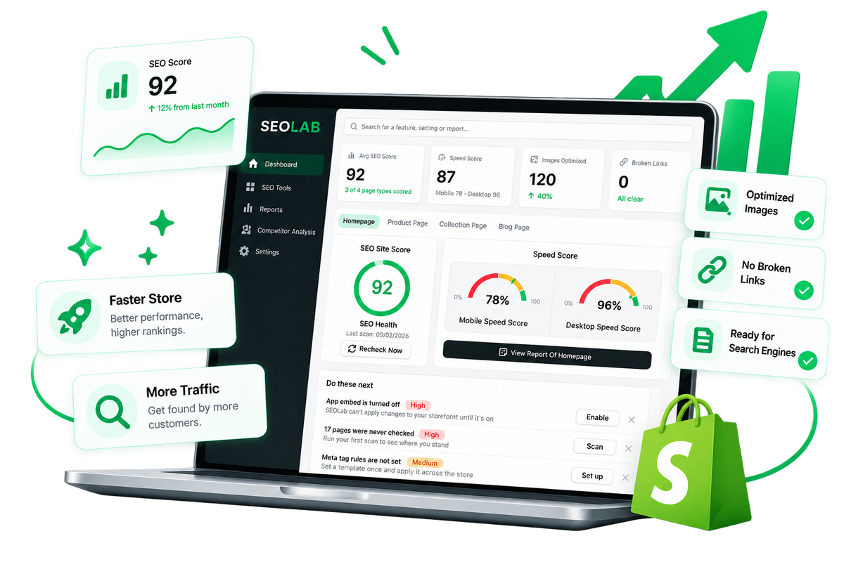 Audit Your Store. Fix SEO Issues. Grow With Confidence.&nbsp;