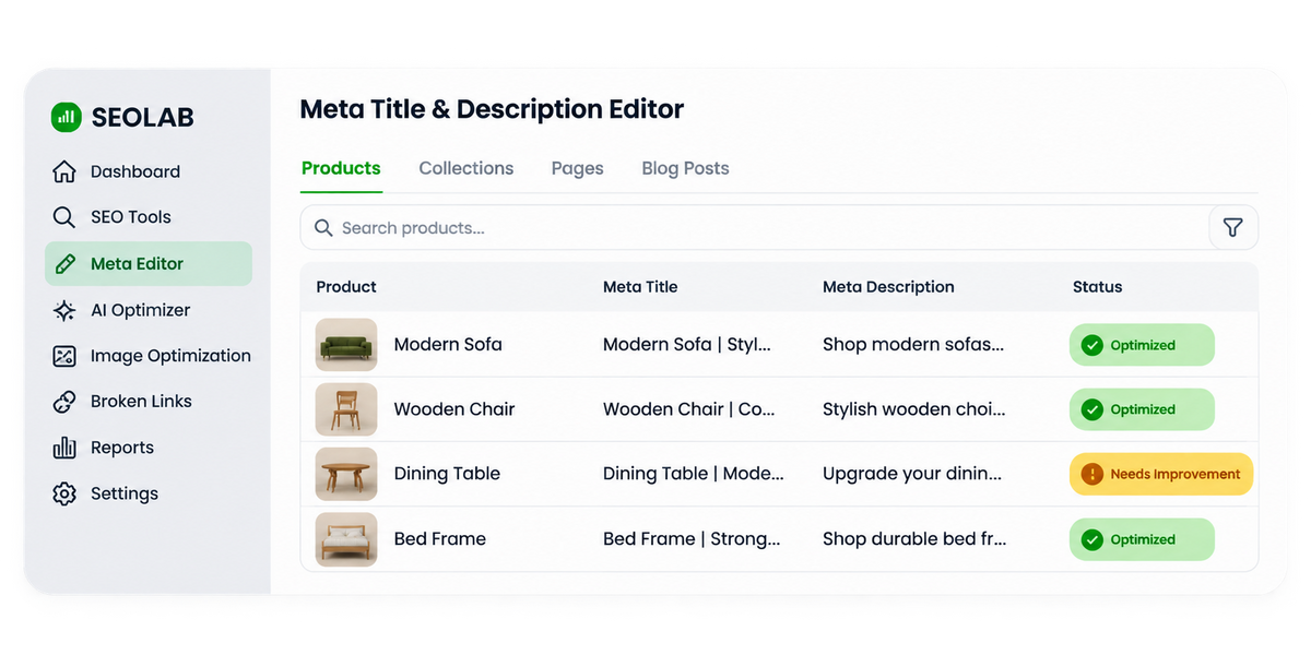 <p>Analyze Your Store Metadata</p>
